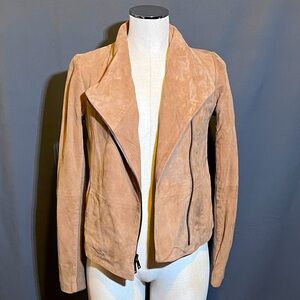 VINCE SUEDE Leather Scuba Jacket